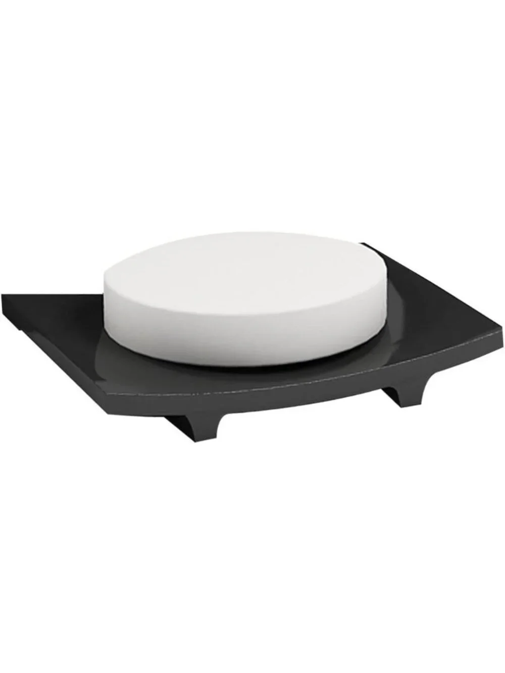 Nu Steel Loft Collection Black Metallic Resin Material Wide Profile Soap Dish